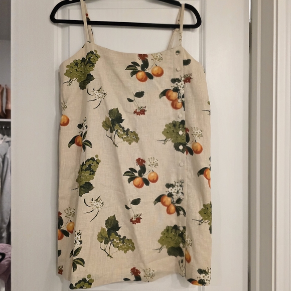 Abercrombie & Fitch Dresses & Skirts - Abercrombie & Fitch Beige Fruit-Print Mini Slip Dress